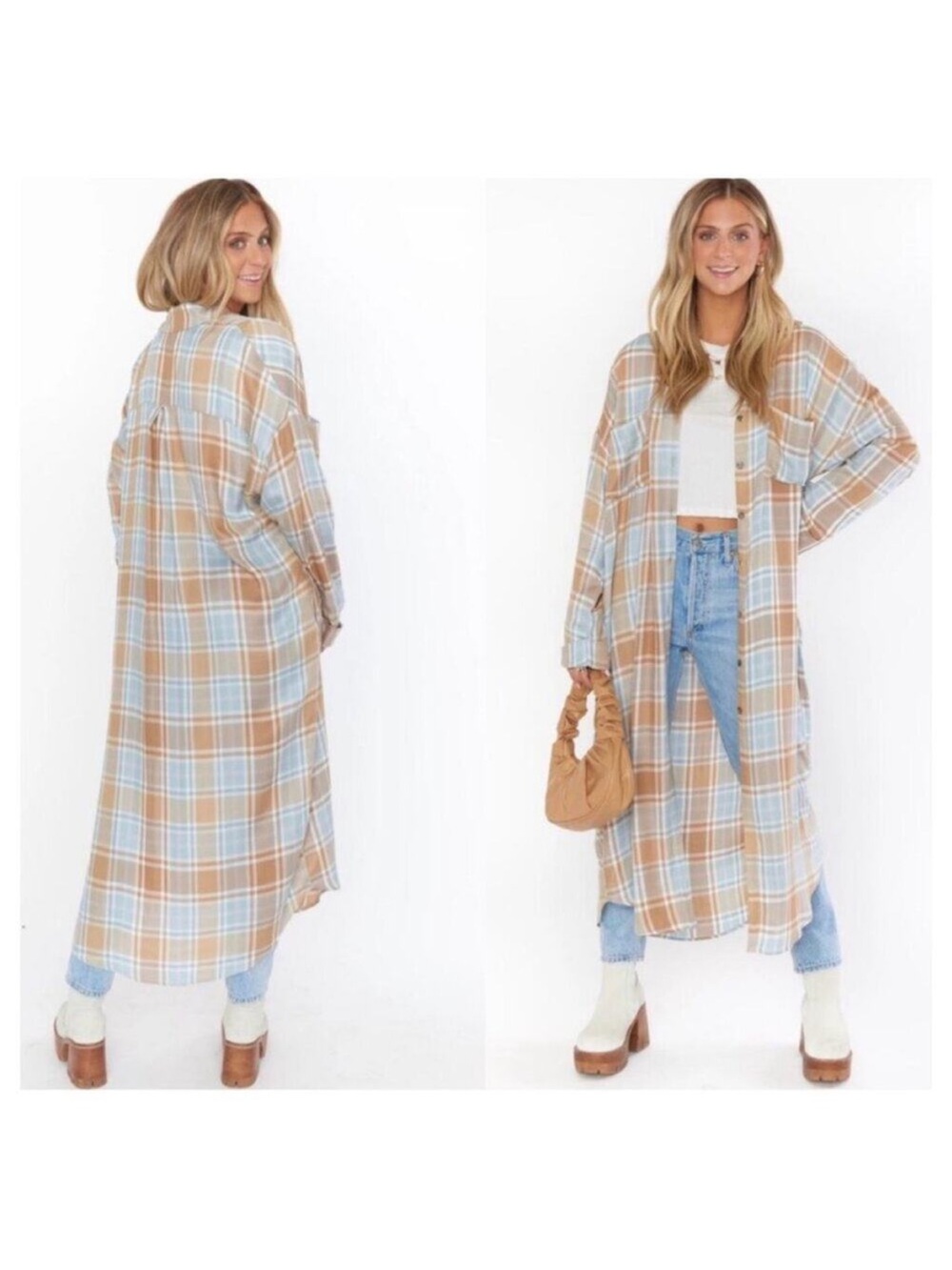 Show Me Your MuMu Leo Button Down Tunic Plaid